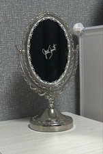 JILL STUART Crystal Carat Stand Mirror Novelty Silver Color Used from Japan