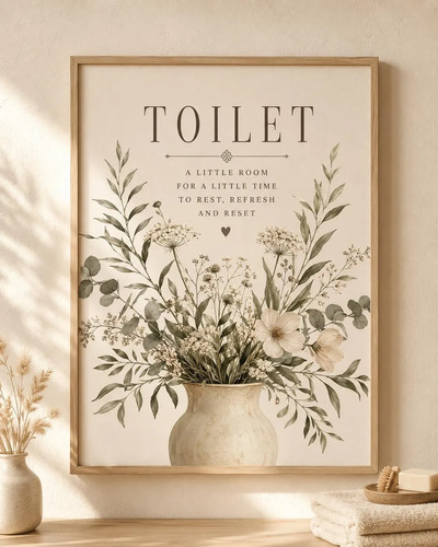 Toilet wall art print - wall,