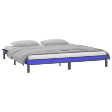Solid Wood LED Bed Frame Home
