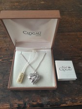 Clogau Welsh Silver & 9ct Gold Heart in Heart Sweetheart Locket Necklace