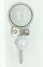 G Decor Savoy Handcrafted Ceramic Wall Hook Mix Tones Coat Hanger With Chrome