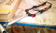 BUCKLOS 26/27.5/29" MTB Bike Forks 100mm Travel Suspension Fork Disc Brak 9mm QR