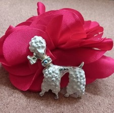 Vintage1950s Enamel And Goldtone Poodle pin Brooch