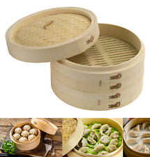 2 Tier Bamboo Steamer Food