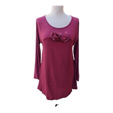 Out Of Xile Deep Raspberry Silky Tunic Top Size 2 UK12 - UK14