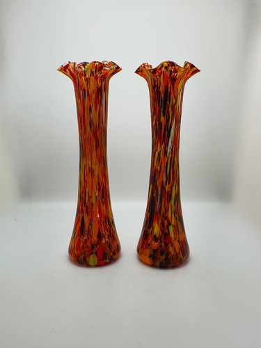 Pair large hand blown art - pair, of