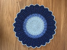 New Blue Doily Mat