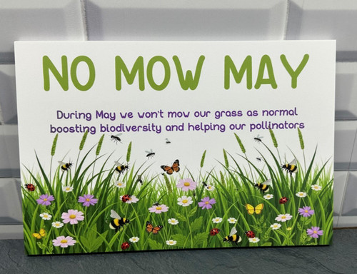 Mow may garden sign - mow,