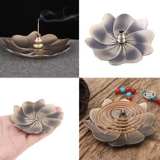 Buddha Joss Cone Incense Burner Plate Stick Tower Holder Bowl Round Lotus Decor