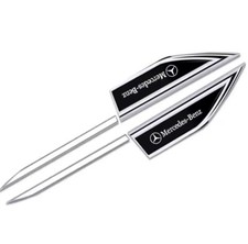 2PCS Mercedes Black Metal Side