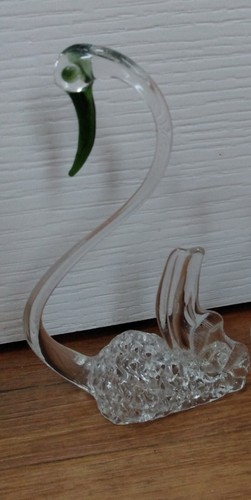 Vintage glass swan - , with