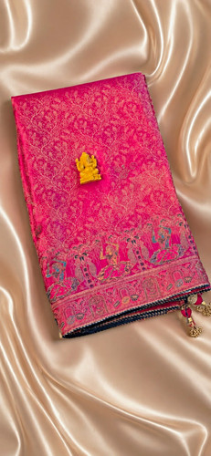 Pink saree unique design - pink, saree,