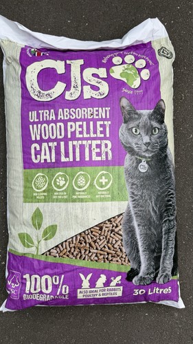 Cjs wood pellet cat - wood, litter