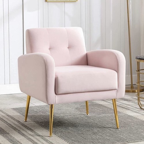 Pink velvet armchair - pink,