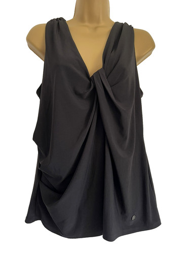 Black ossie clark sleeveless - black,