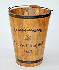 VEUVE CLICQUOT CHAMPAGNE METAL BOUND WOODEN COOLER BUCKET 41cm High