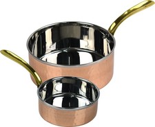 Copper Sauce Pan Set X2 Pans