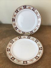 Antique Pair of Portland Pottery Cobridge 'Derby' Pattern Luncheon Plates, 23cm