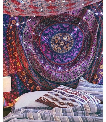 Plum bow mandala tapestry - bow,