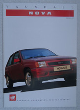 VAUXHALL NOVA Brochure 1989. Sal/Hatch. GTE, SR, L, Merit, Std. McRae Rally.40pg