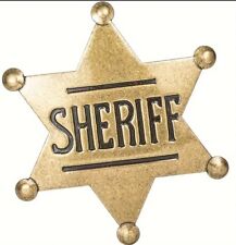 Sheriff's Badge, Metal, Cowboy Party Decoration Star Brooch Officer Costume