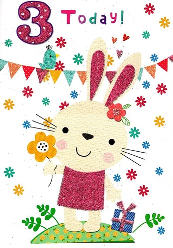 Happy 3rd birthday card - card, 3