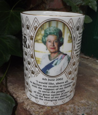 2002 Queen's Golden Jubilee Chown China Beaker Elaborate design & gilding