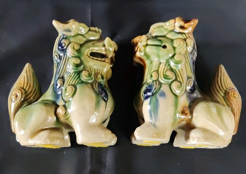 Pair vintage chinese green - pair,