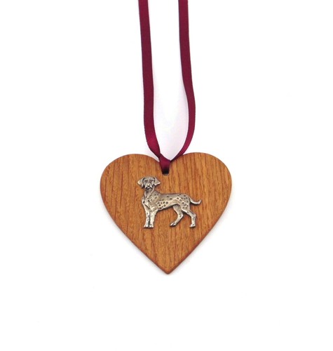 Dalmatian oak heart ornament - heart,