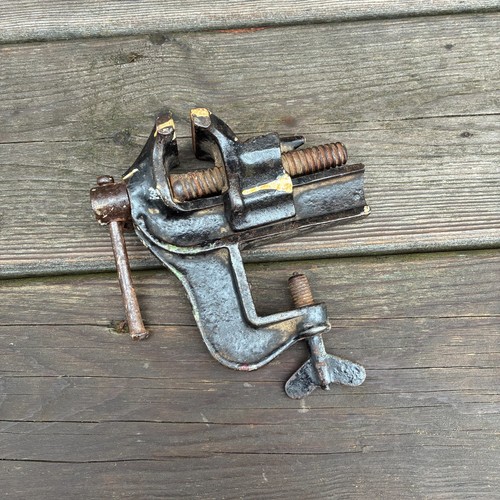 Vintage clamp on vise - clamp,
