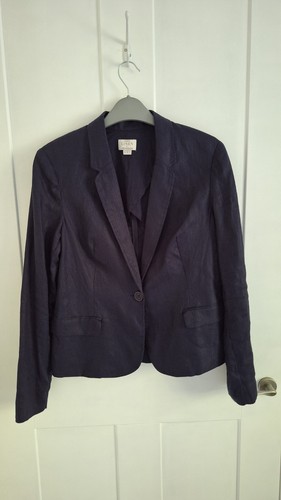 Monsoon navy 100 linen jacket - navy,