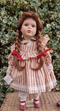 D.S Nicholass 18"  Porcelain Doll With Stand Nice Dress And Over dress Shoes