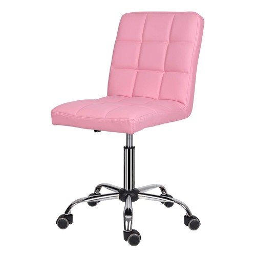 Pink faux leather chair - pink,