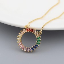 18k Gold Rainbow Baguette