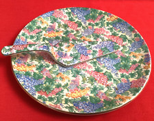 ROYAL WINTON GRIMWADES ~ SOMERSET ~ CHINTZ CAKE PLATE & MATCHING CAKE SLICE RARE