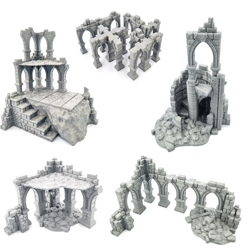 Set medieval ruin fantasy - of,