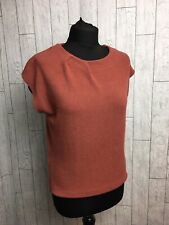 Laura Ashley Copper Orange Cap Sleeve Top Size UK 8 Viscose Dart Neckline Detail