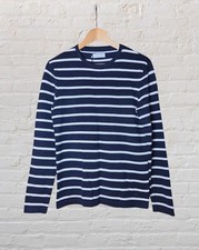 Casual Friday Navy Blue Long Sleeve Striped Pullover Jumper