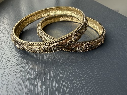 Antique gold tone bangles - antique,