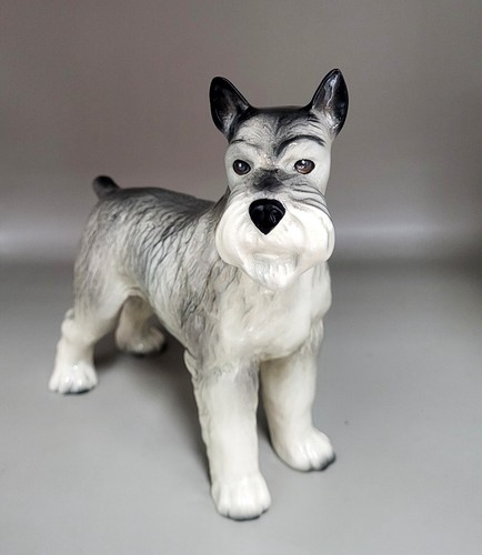 Large ceramic grey airedale - large,