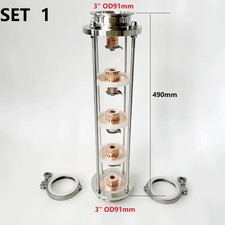 NEW 3Inch Tri-Clamp Distillation Column with 5Pcs Copper Bubble Plates for Homeb