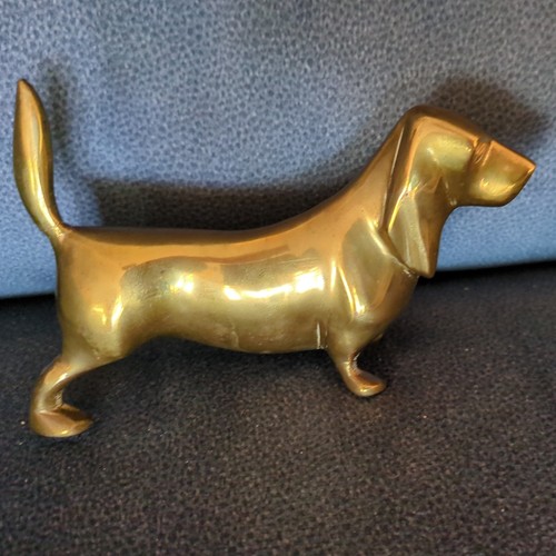 Vintage brass dog figure - brass,