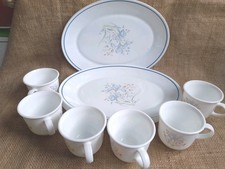 6xPyrex Iris Blue Iris Six