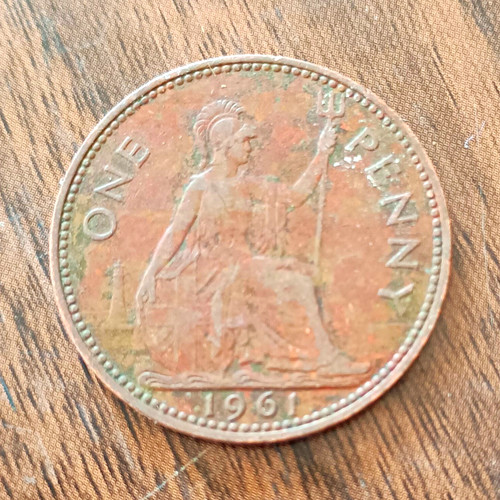 1961 elizabeth penny coin - 1961,