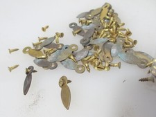 Mini Antique Brass Keyhole Cover Escutcheon Plate Old Vintage Box Chest -£3each