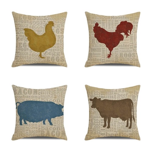 Rustic chicken rooster throw - chicken,