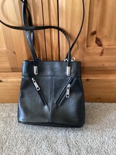 Primark small  black  crisscross straps handbag with silver chain