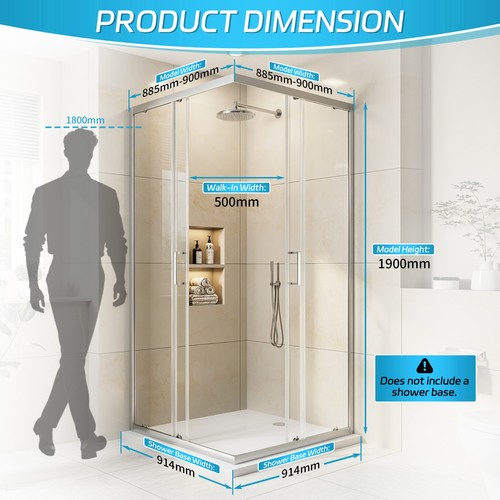 Corner entry shower enclosure - shower,
