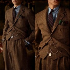 Men Suits Tweed Regular Fit