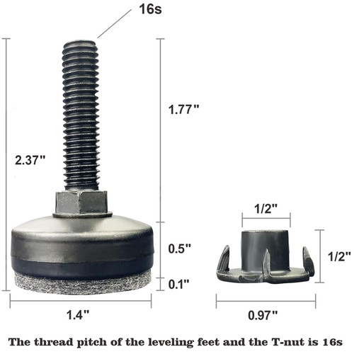 Adjustable furniture levelers - adjustable,